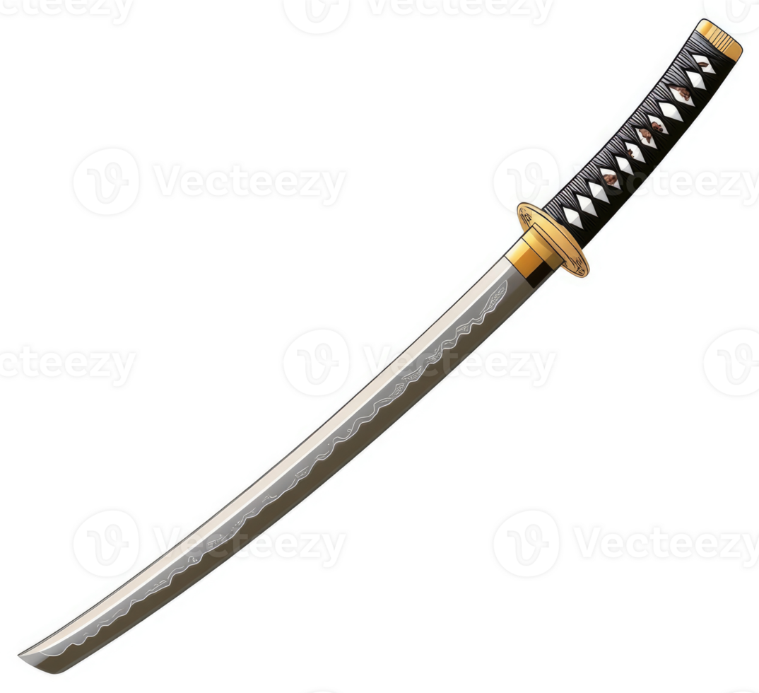 A depicted katana, a traditional japanese sword. png