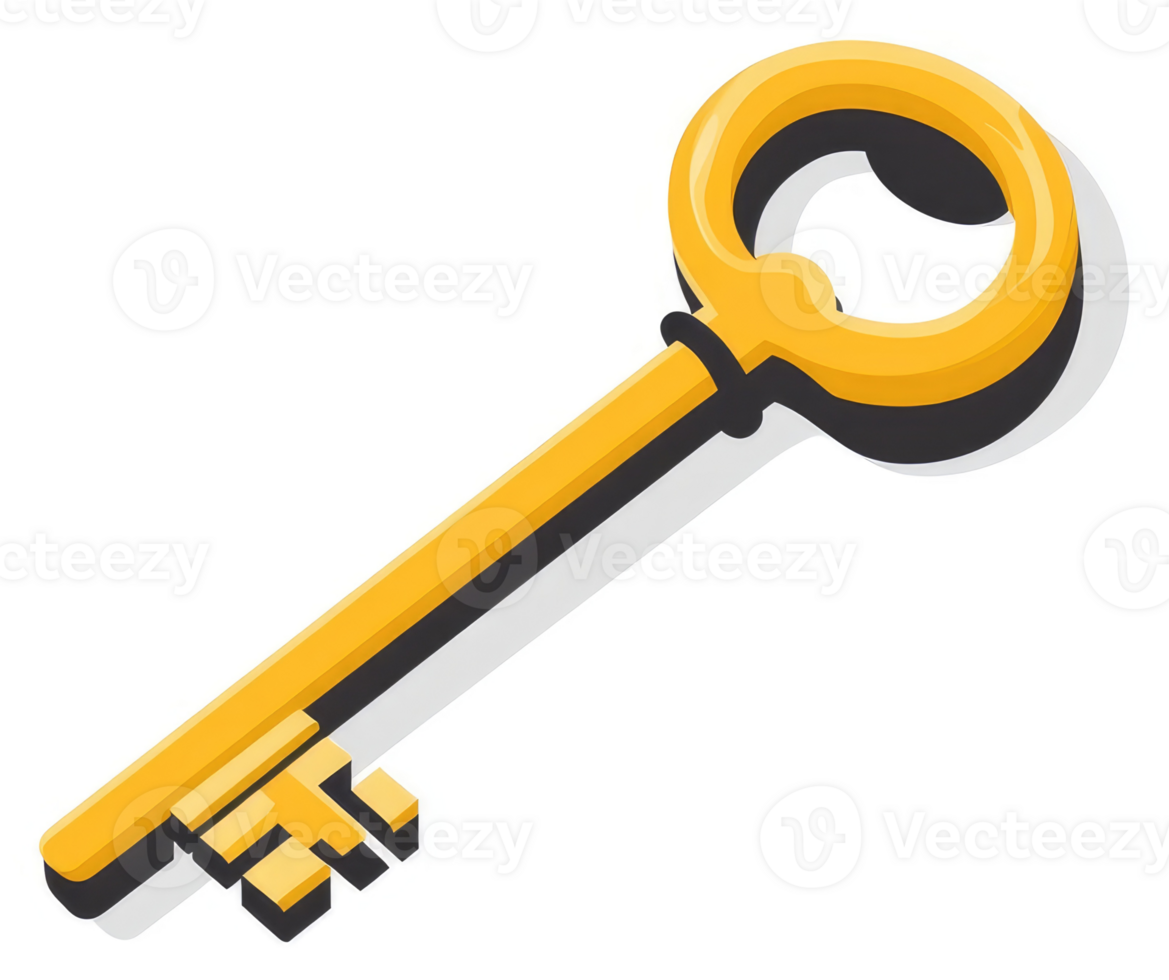 An illustration of a golden key. png