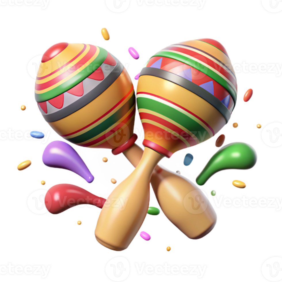 stunning artistic Cinco De Mayo Maracas Shaking Isolated Element exclusive png