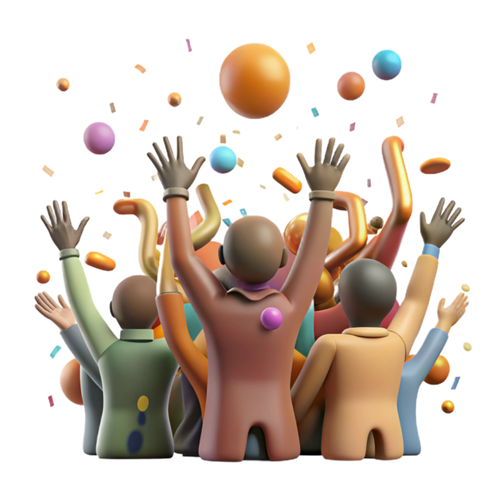 extraordinary creative Festival Crowd Silhouette Cutout with Upraised Hands high resolution png