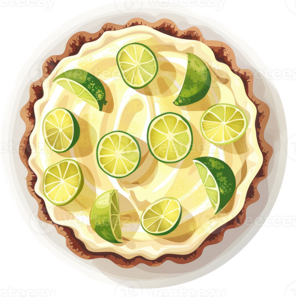 A delectable lime tart with a creamy filling. png