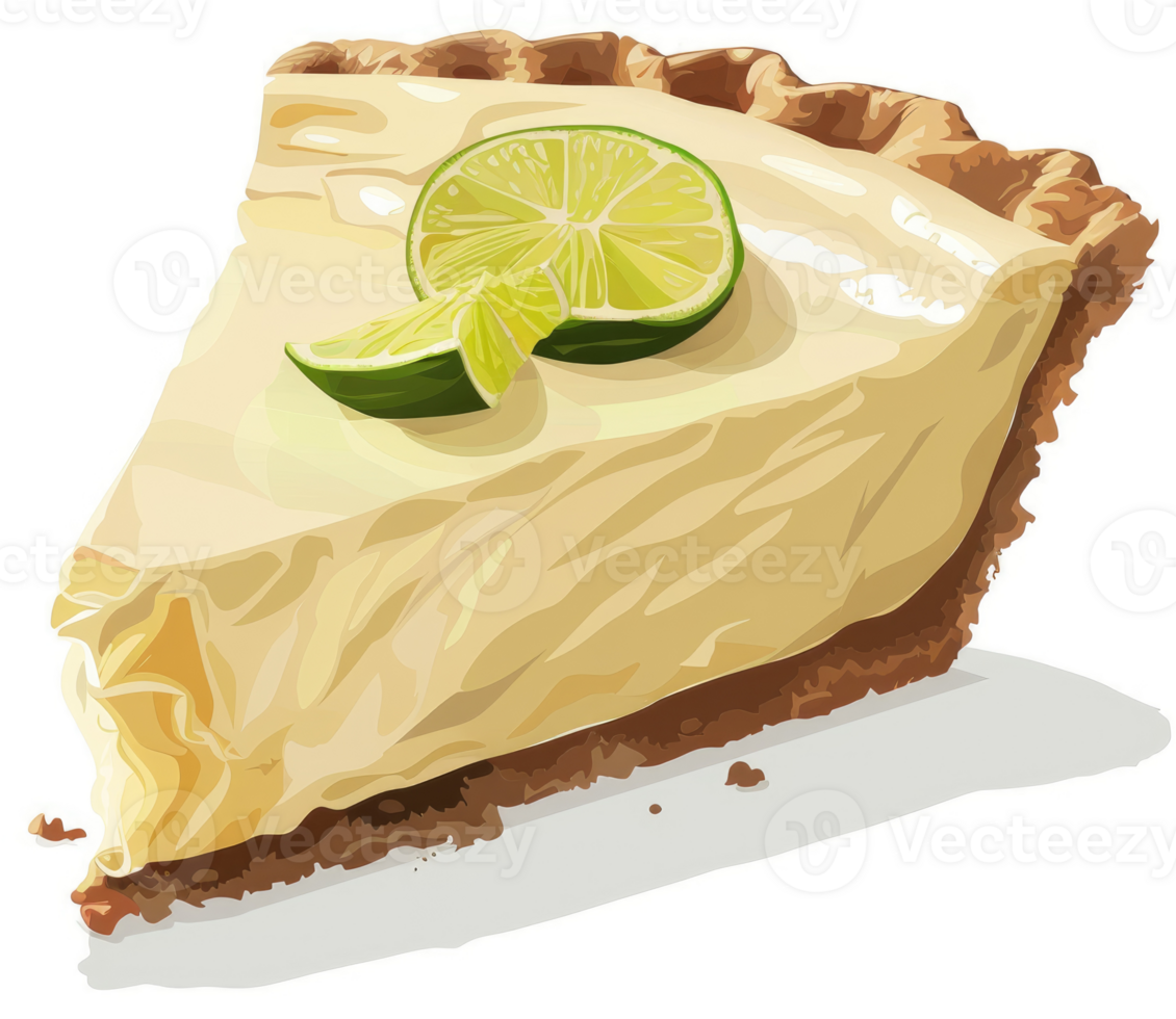 A delectable slice of key lime pie with vibrant lime accents. png