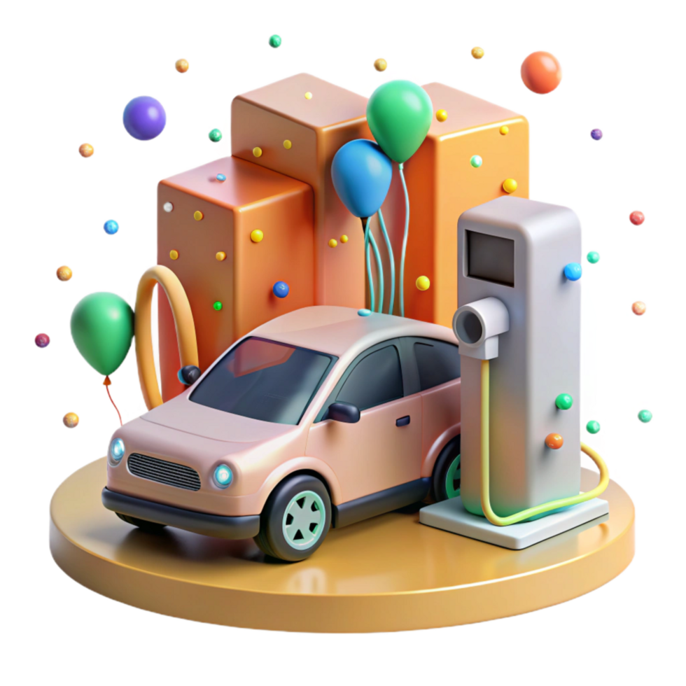 impressive rustic Electric Car Charging at Station Cutout original png