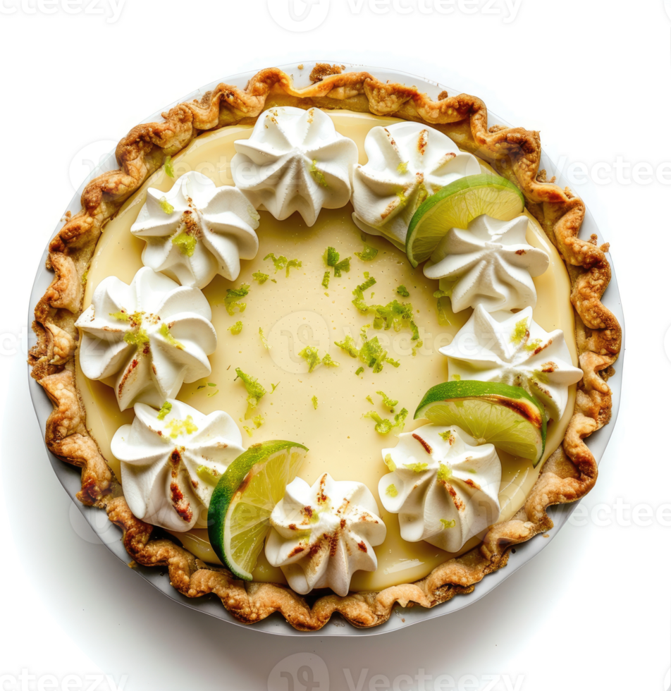 A delicious lime pie, topped with meringue and lime zest. png