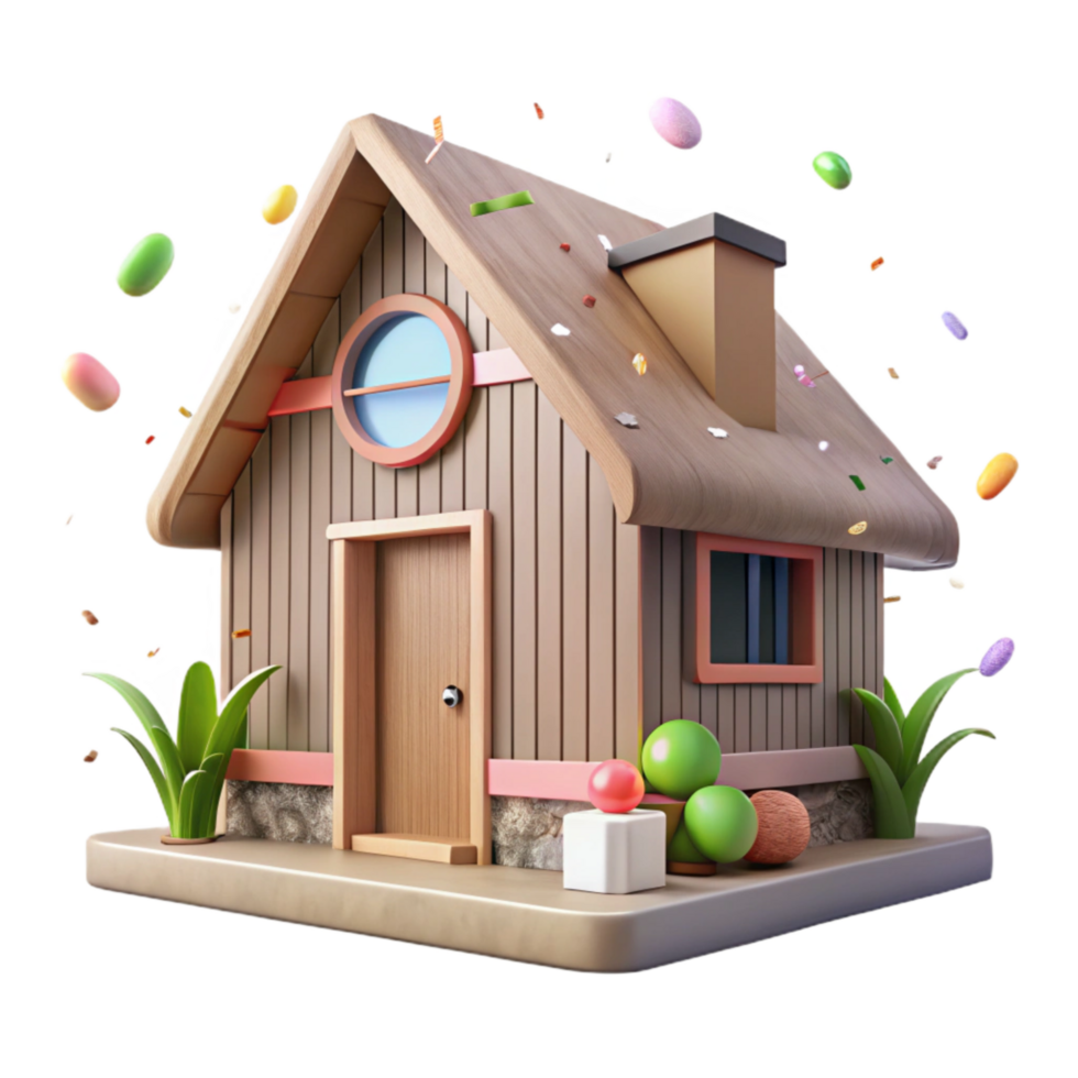 stunning artistic Eco Friendly House Front View Transparent premium png