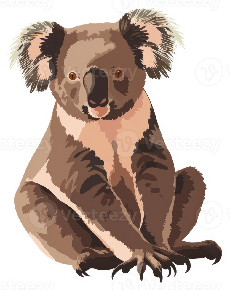 A detailed illustration of a koala bear. png