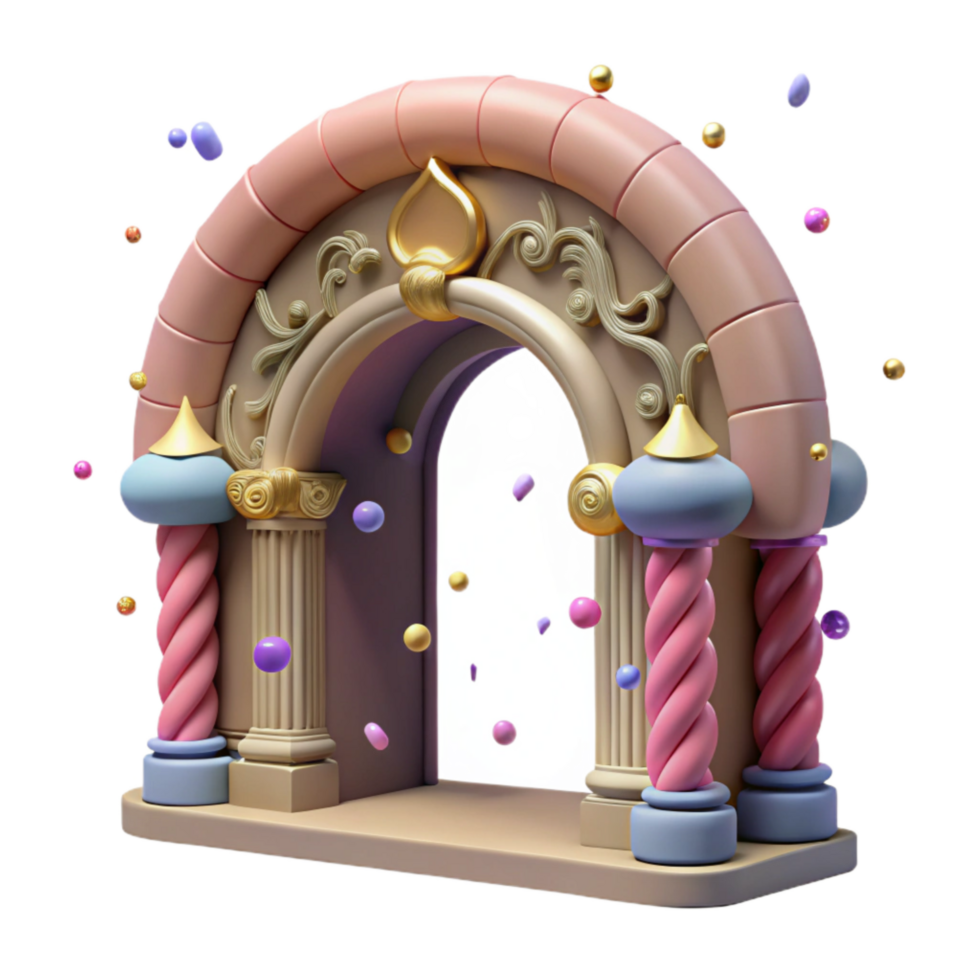 elegant minimalist Doorway Arch Isolated with Ornate Carvings original png