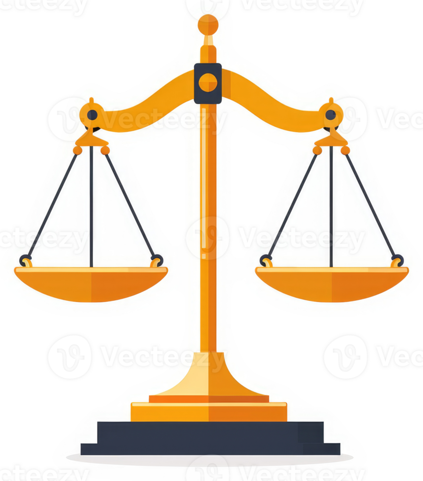 A golden balance scale, symbolizing justice and fairness. png