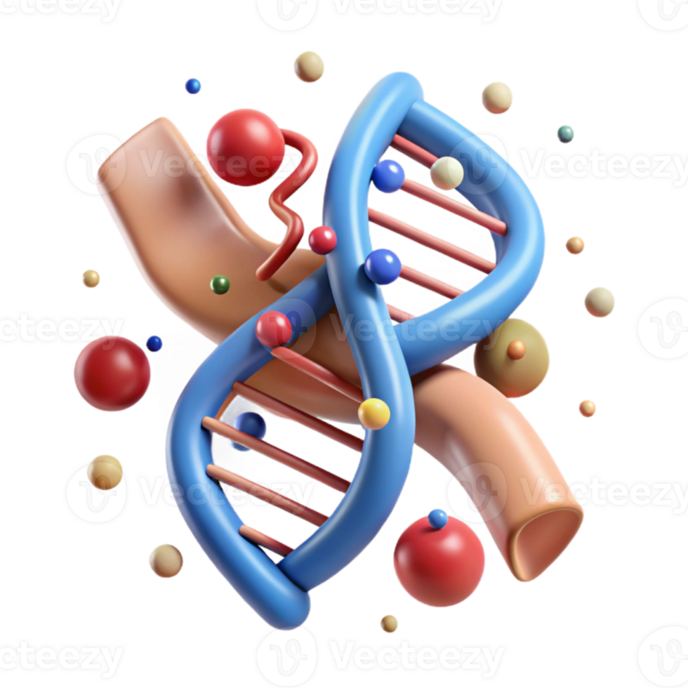 serene vintage Genetic Mutation Diagram Isolated Cutout original png
