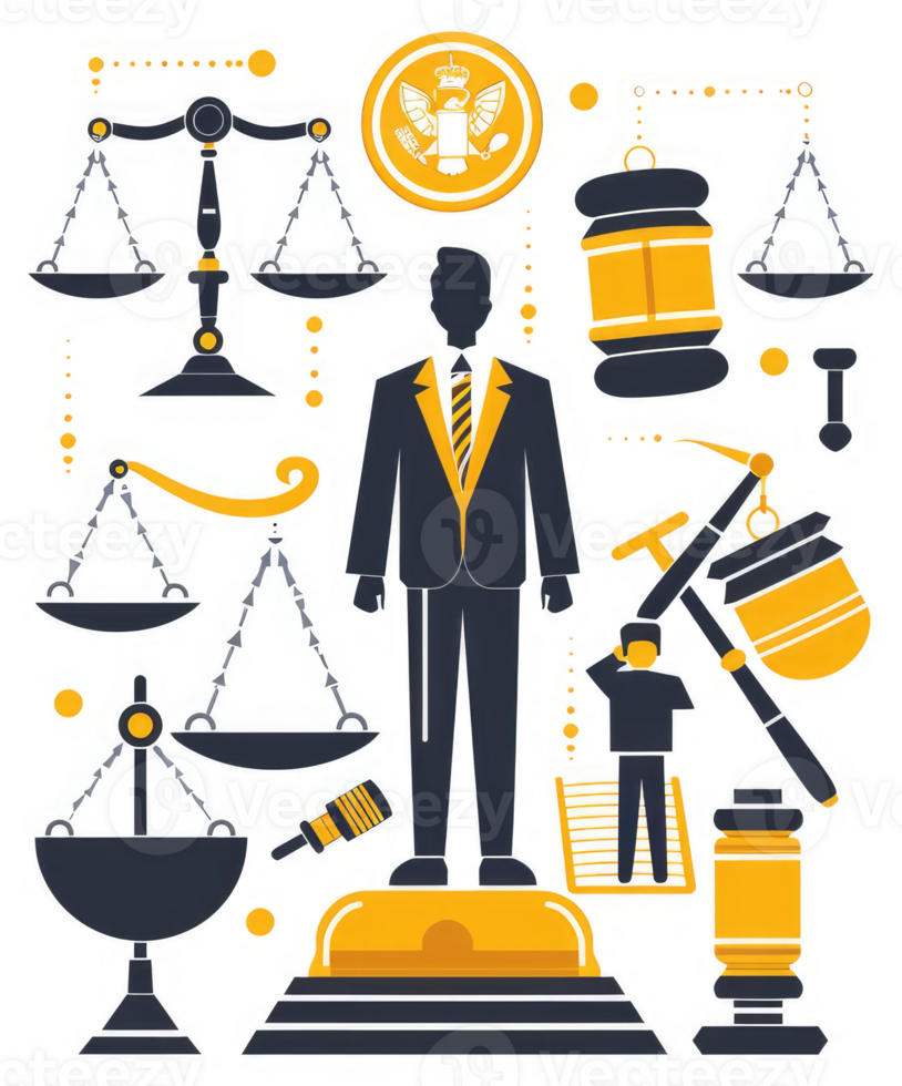 A visual representation of justice and legal proceedings. png