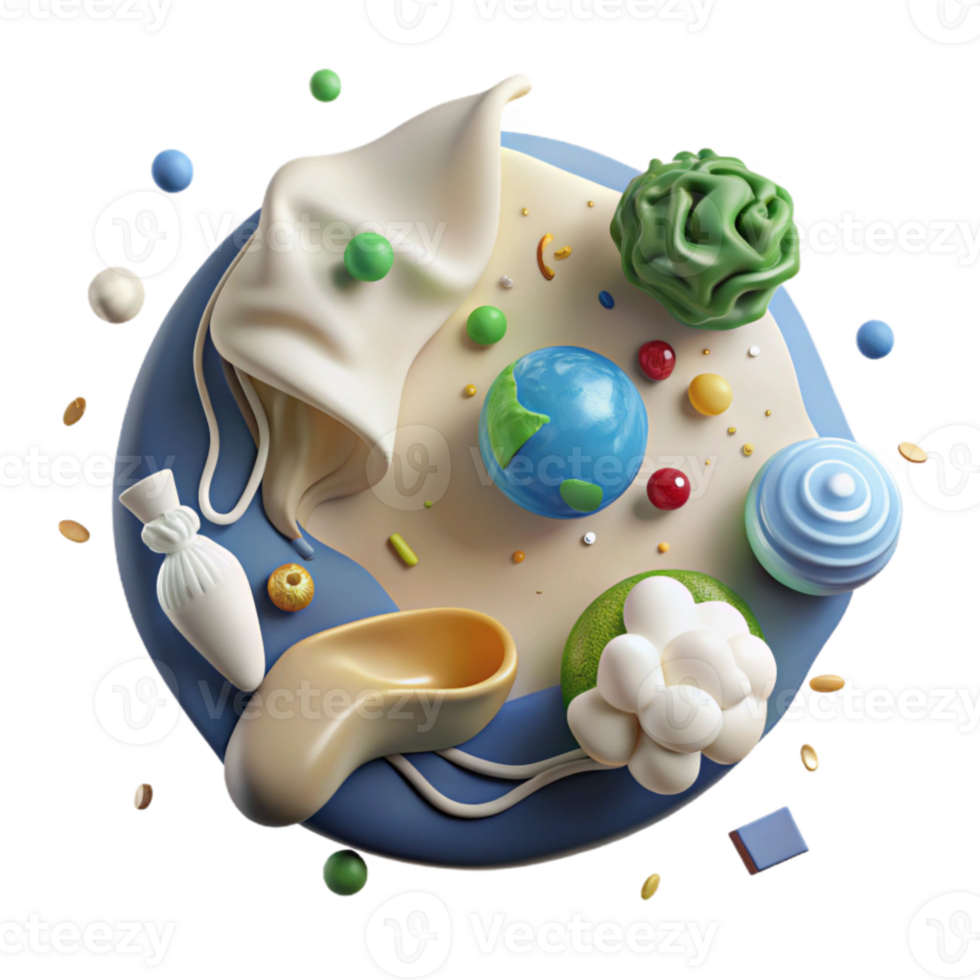 extraordinary minimalist Environmental Footprint Reduction Top View Transparent Background detailed png