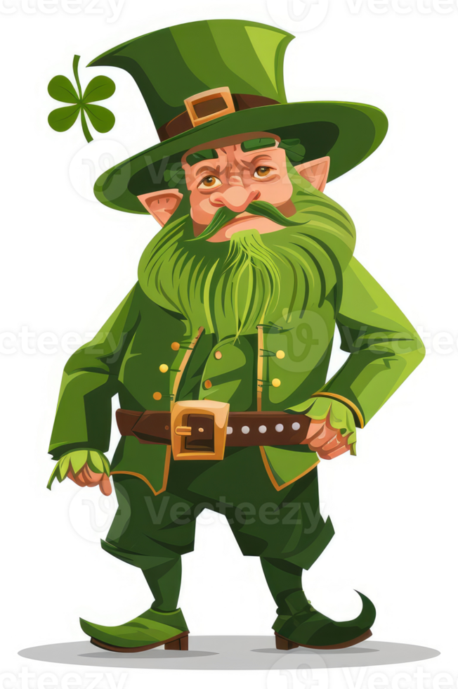 A jolly leprechaun in traditional irish attire. png