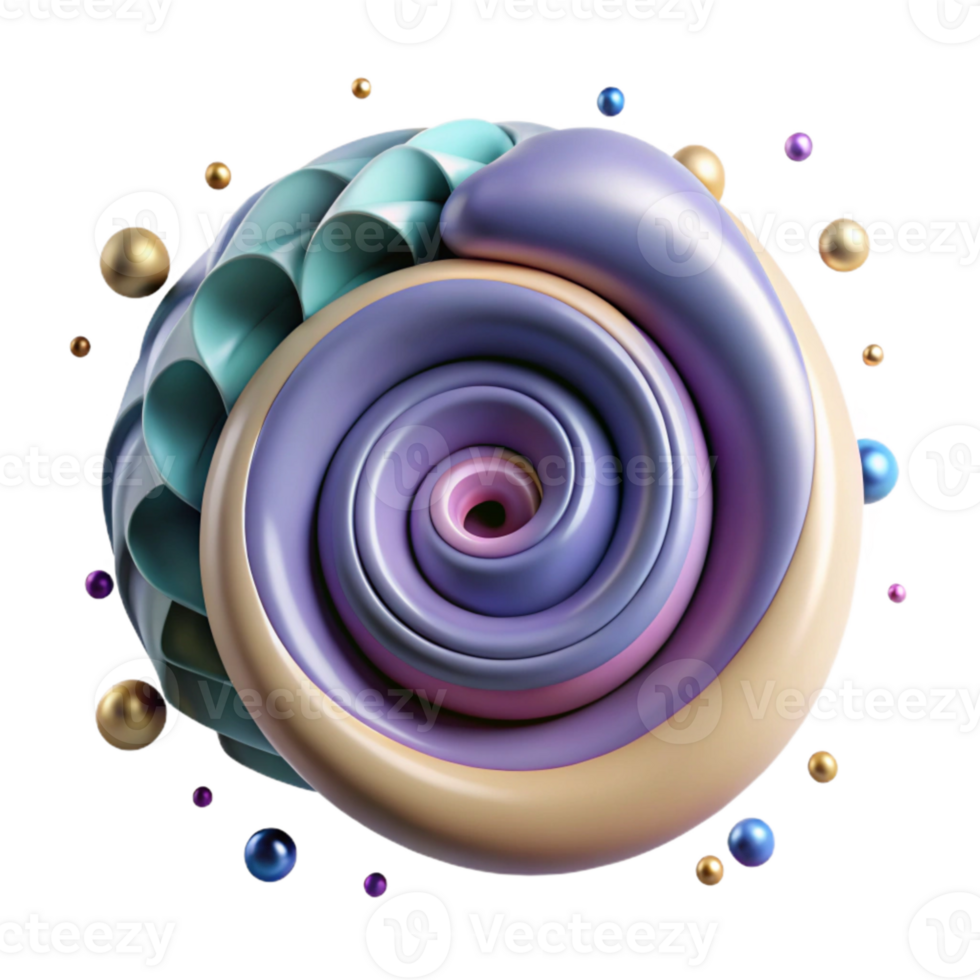 vibrant creative Dynamic Spiral Pattern Isolated Element authentic png