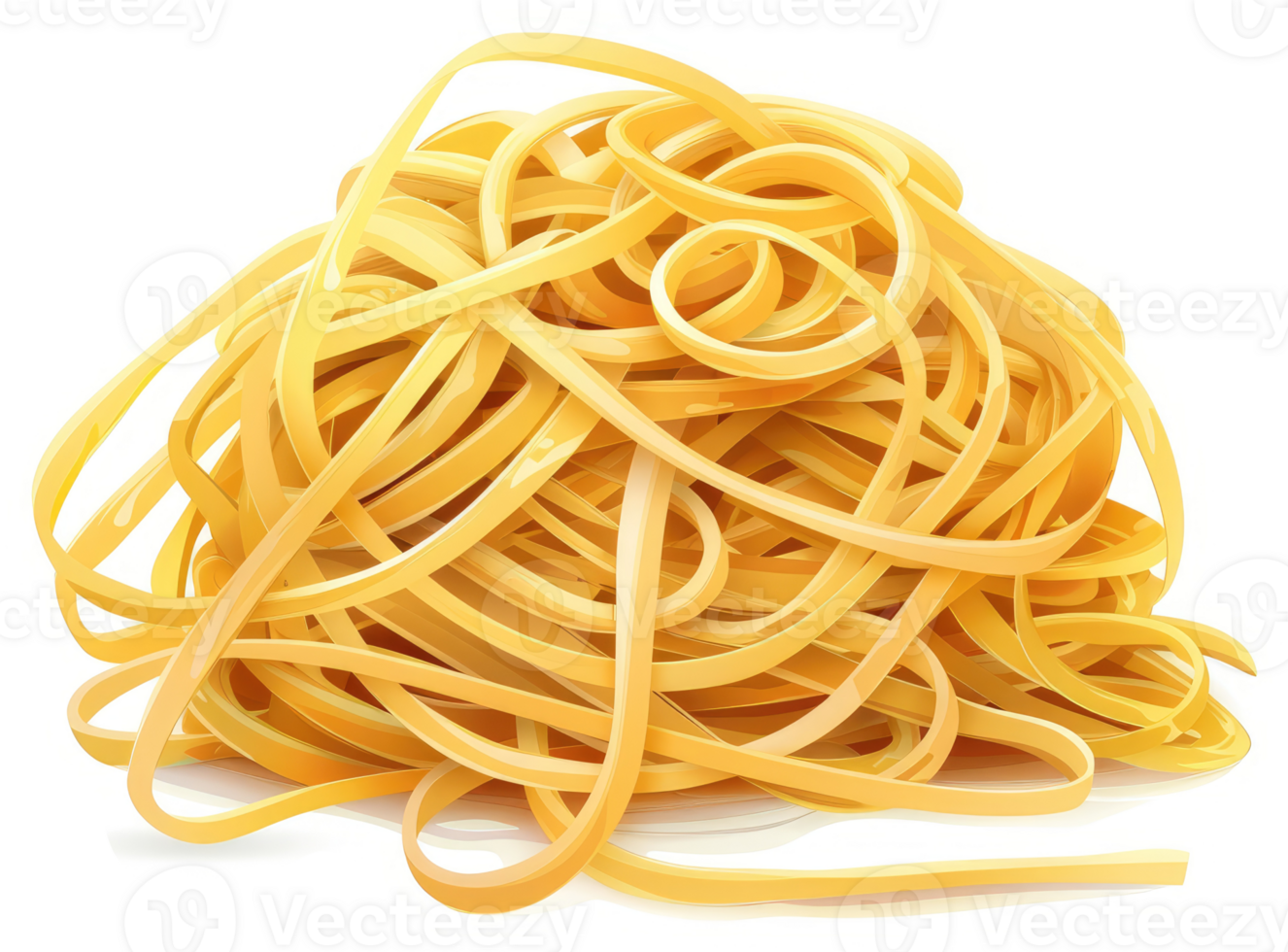 A heap of golden yellow spaghetti strands. png