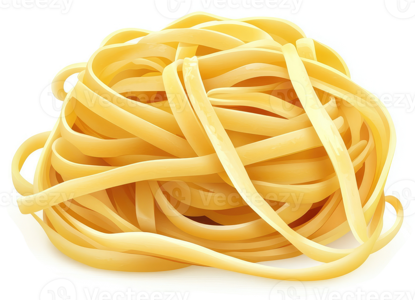 A close-up view of a nest of uncooked pasta. png