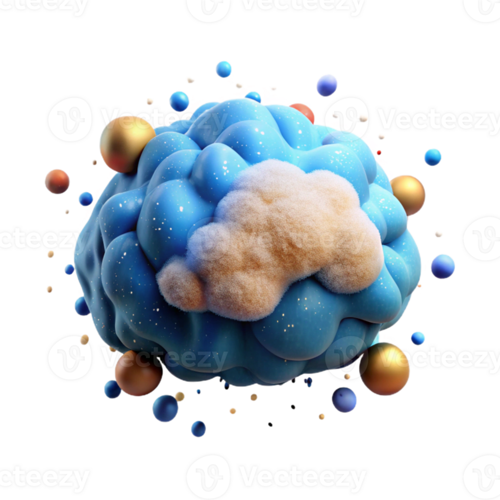 magnificent classic Fluffy Cumulus Cloud Isolated with Blue Tint professional png