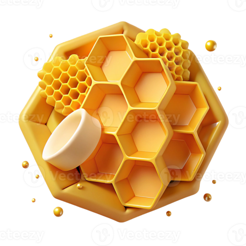 impressive artistic Bright Yellow Honeycomb Pattern Cutout exclusive png
