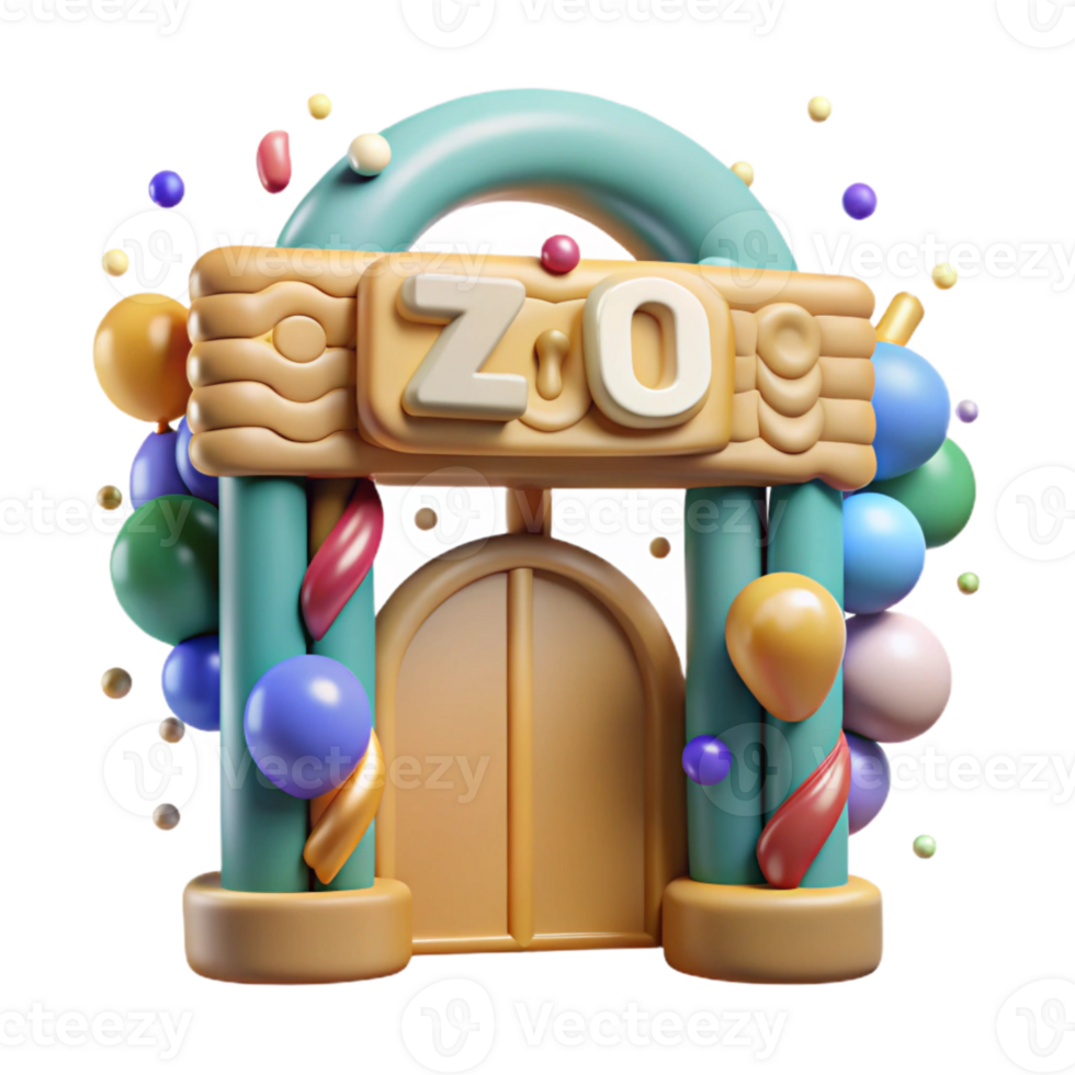 impressive modern Front View of Zoo Entrance Sign Transparent Background premium png