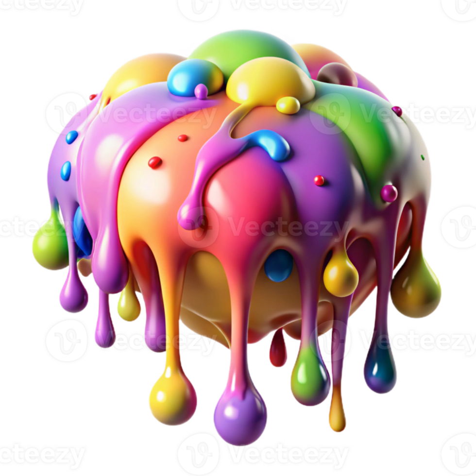 beautiful abstract Colorful Paint Drips Cutout Transparent Background professional png