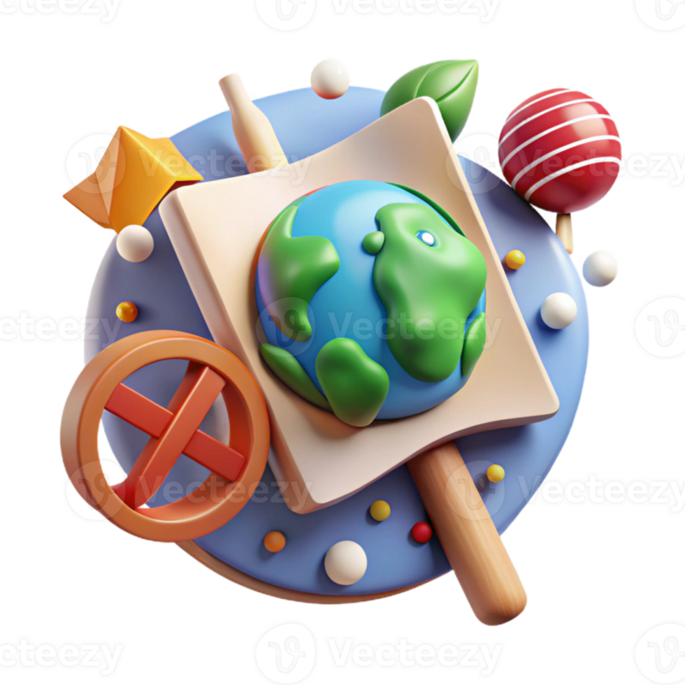 wonderful modern Climate Change Protest Sign with Earth Icon Transparent Background genuine png