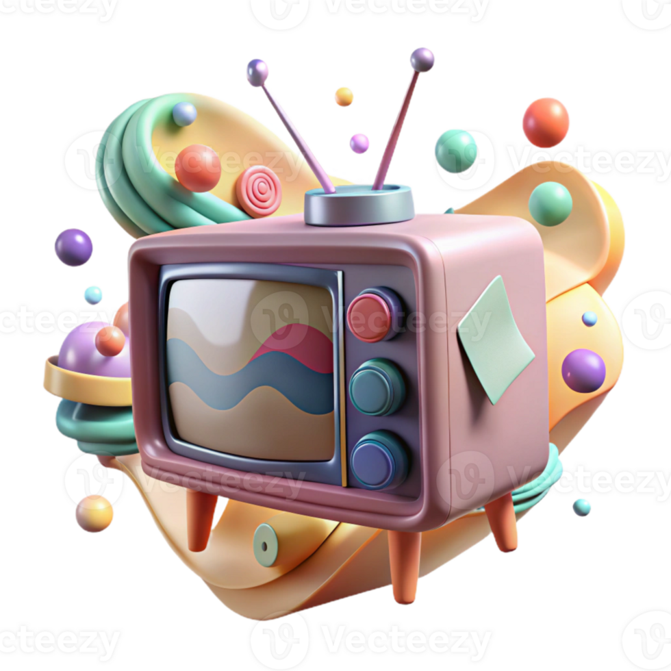 serene rustic Classic Television Set Side Angle Transparent original png