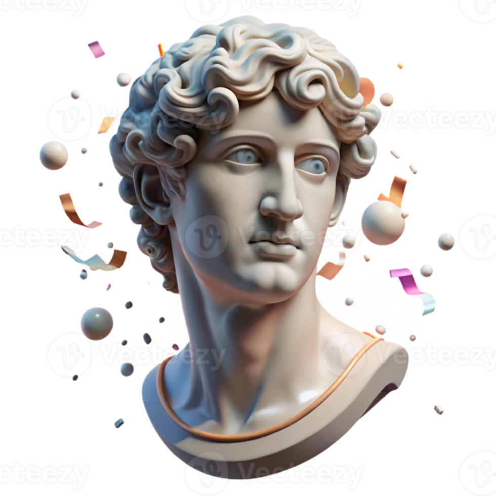 wonderful abstract Classical Sculpture Bust Transparent with Smooth Finish high resolution png