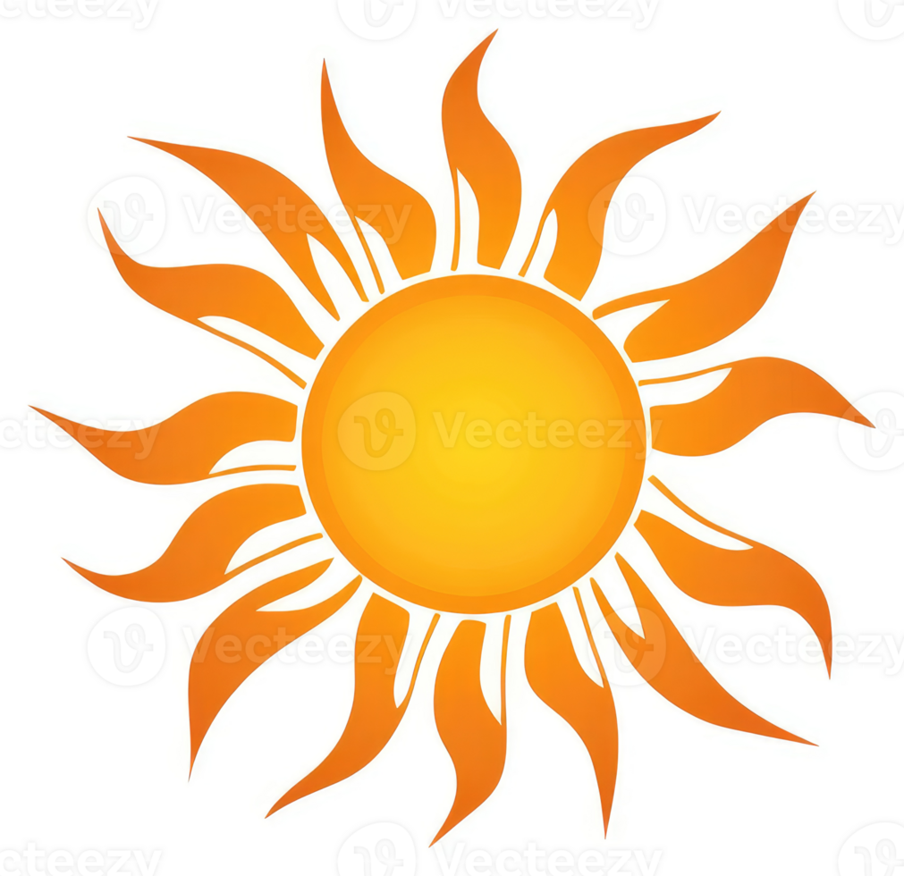 A stylized graphic representation of the sun. png