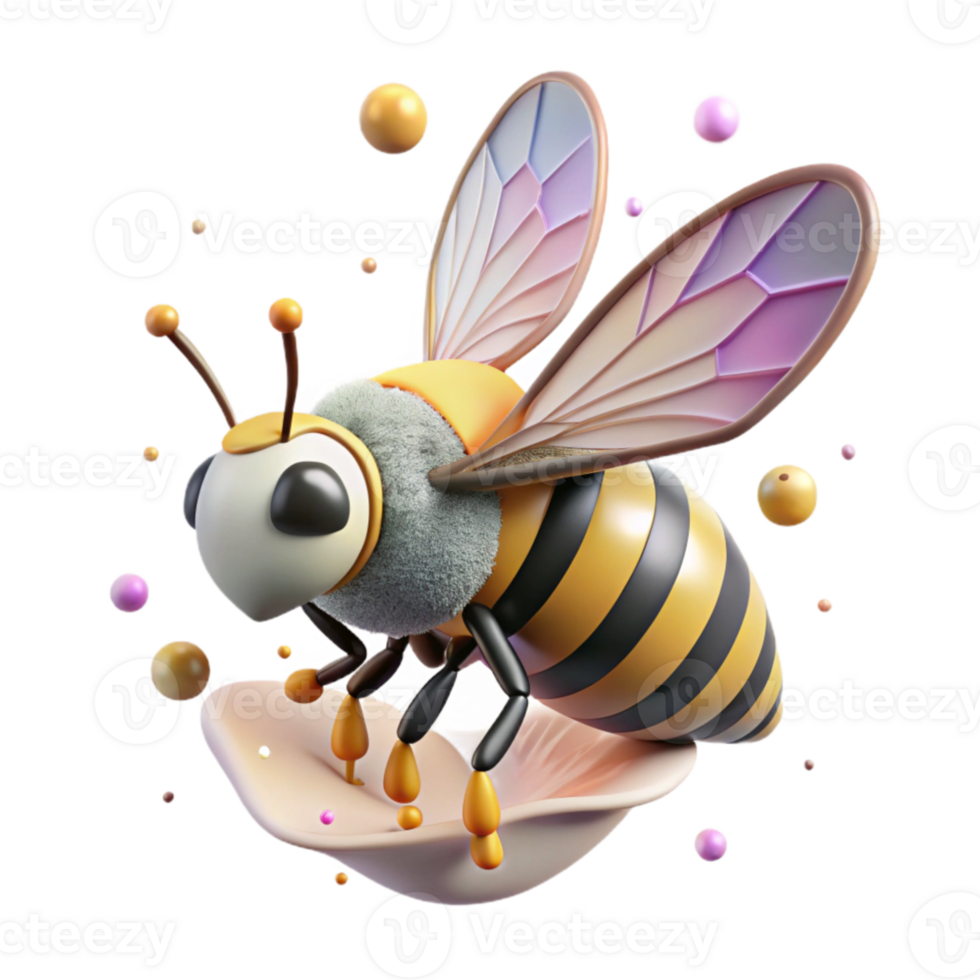 magnificent abstract Bumble Bee in Flight Side View Isolated professional png