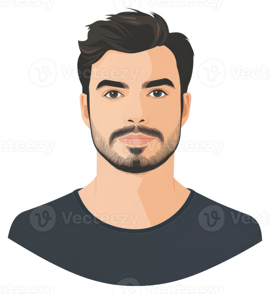 A stylized illustration of a man with a well-groomed goatee. png
