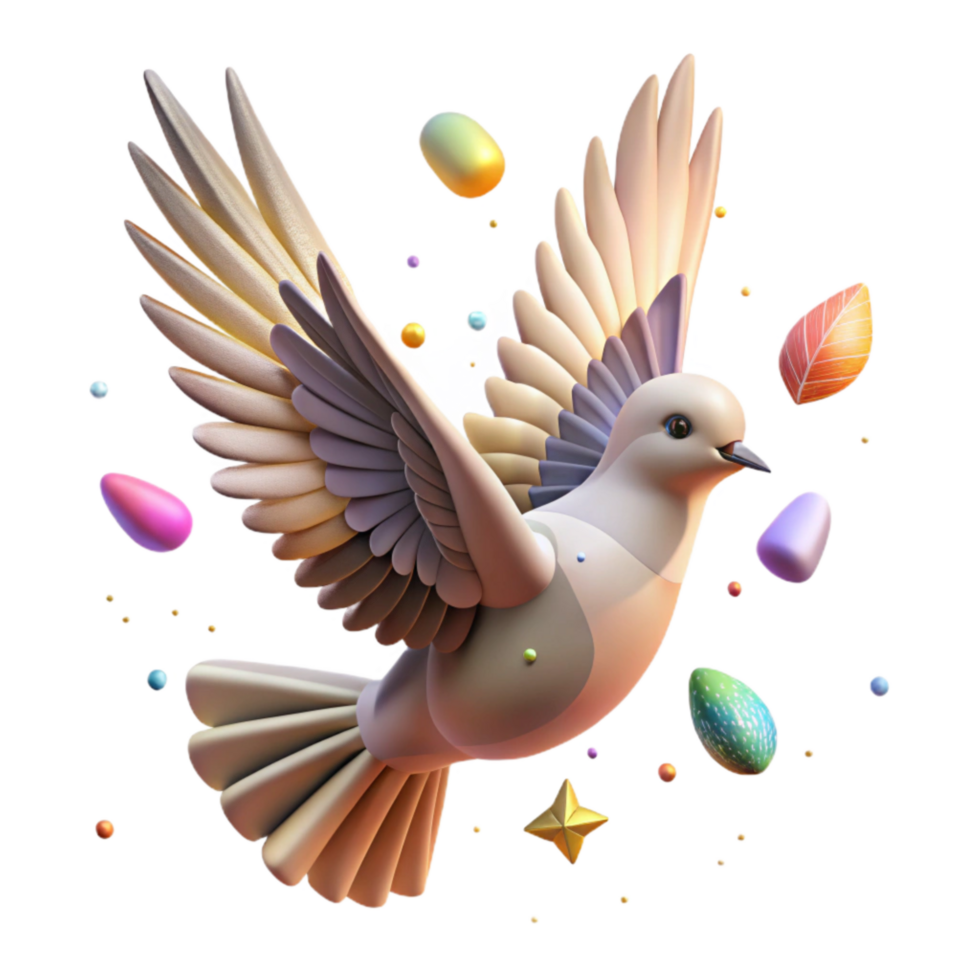 impressive rustic Bird in Flight with Clouds Isolated Element authentic png