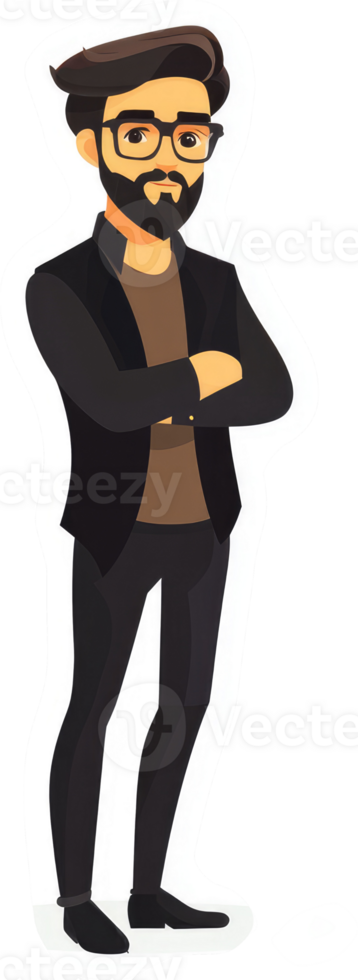 A confident man in a formal business suit. png