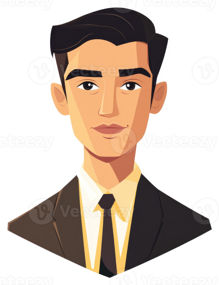 A stylized illustration of a man in a business suit. png