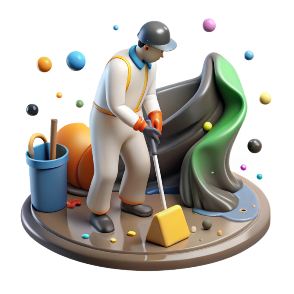 dramatic creative Community Cleaning Up Oil Spill Coastal Scene Transparent high resolution png