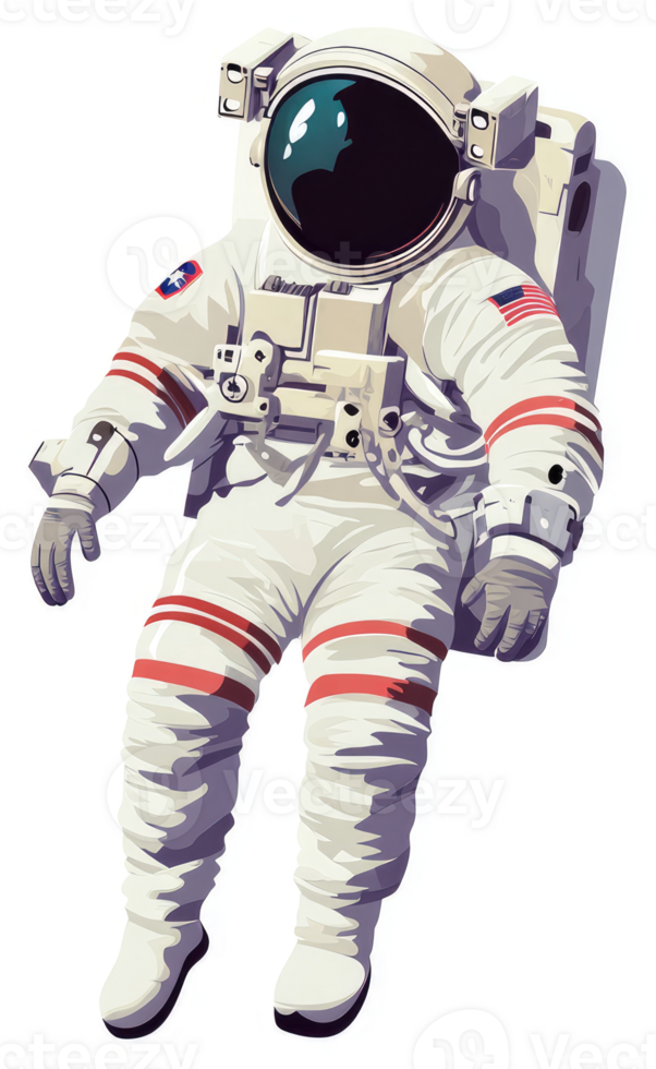 A detailed illustration of an astronaut in a spacesuit. png