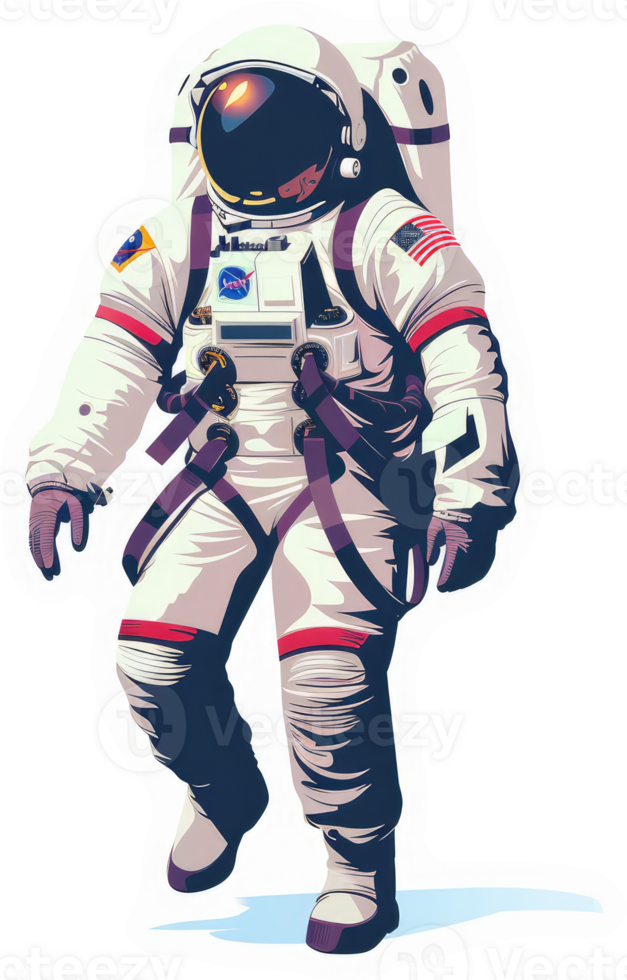 A stylized illustration of an astronaut in space suit. png