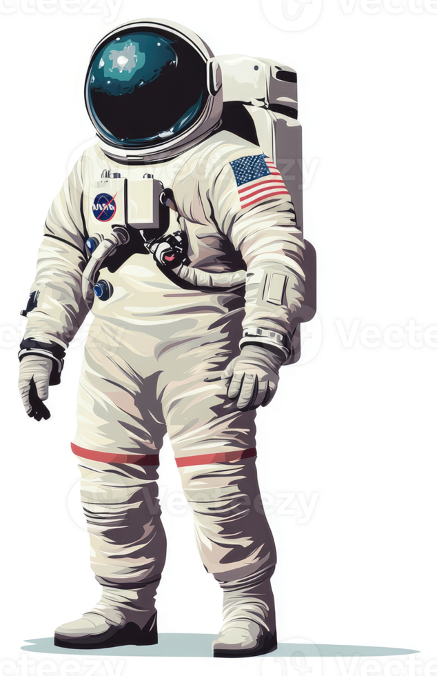 A stylized illustration of an astronaut in a space suit. png