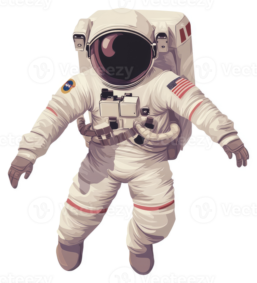 A space explorer in a vintage-style astronaut suit. png