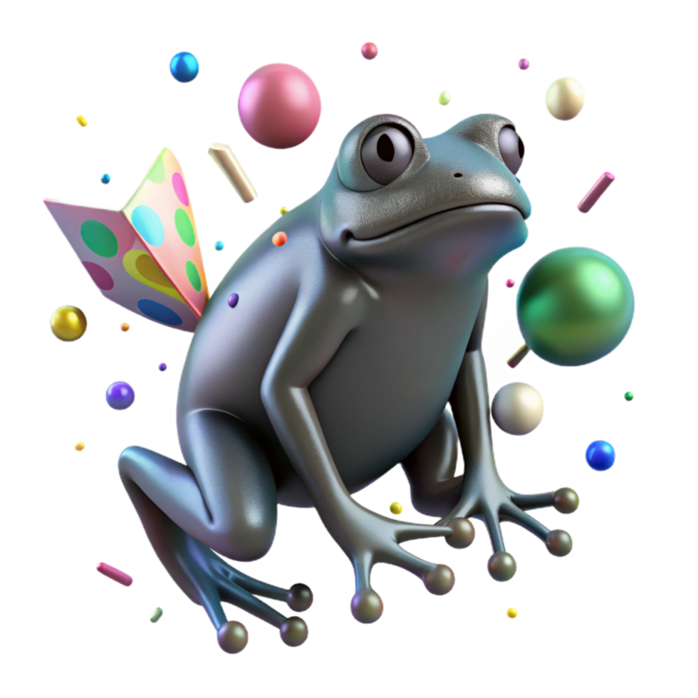 serene abstract Frog Silhouette Cutout on Transparent Background authentic png