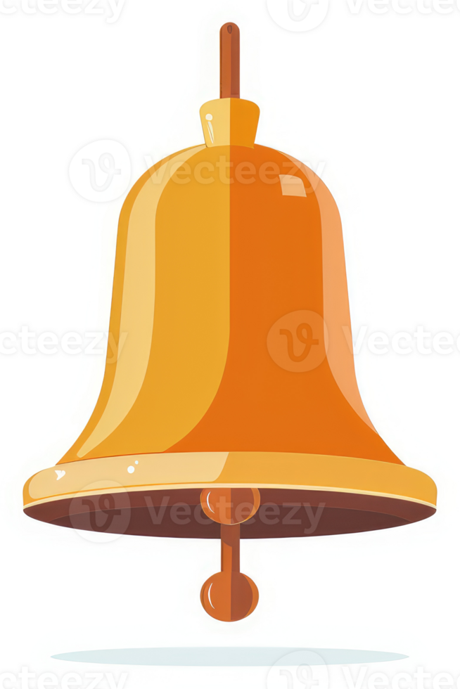 A cartoon illustration of an orange bell. png