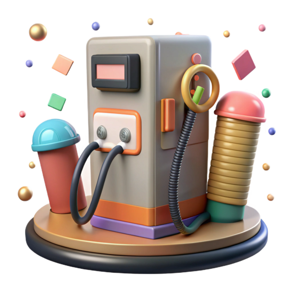 serene contemporary Electric Car Charging Station Isolated Element high quality png