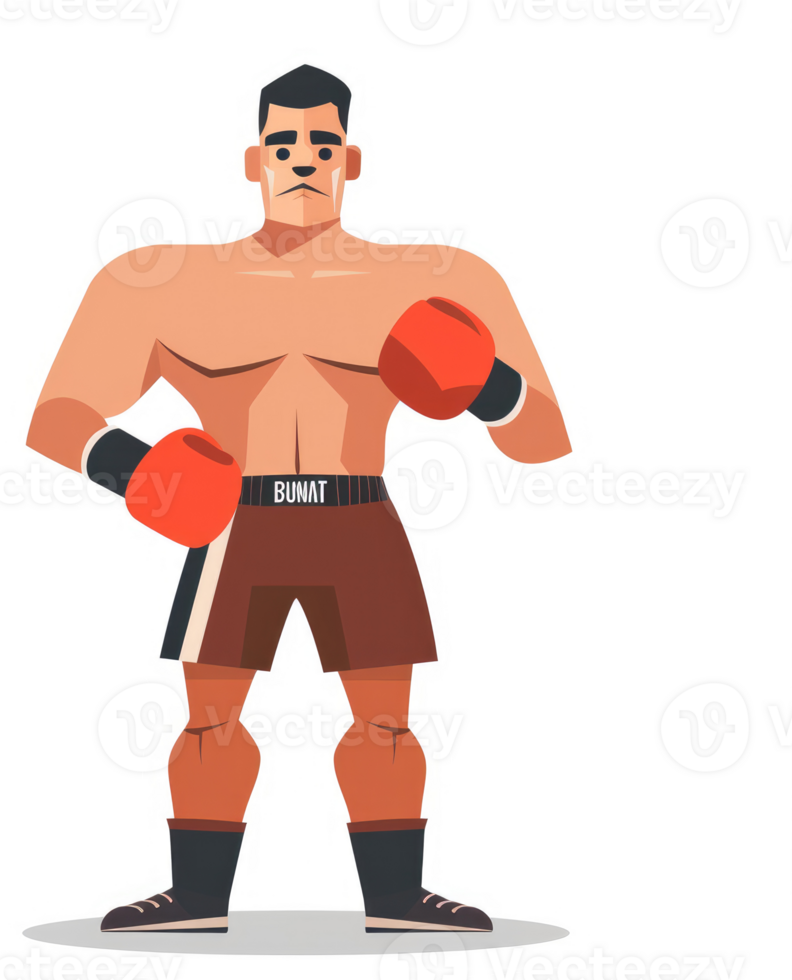 A cartoon illustration of a male boxer. png