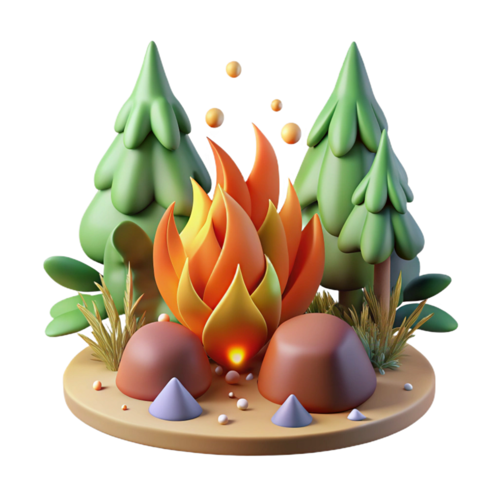 wonderful contemporary Forest Fire Realistic Style Cutout authentic png