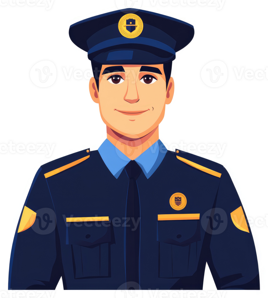 A uniformed officer in a navy blue uniform. png
