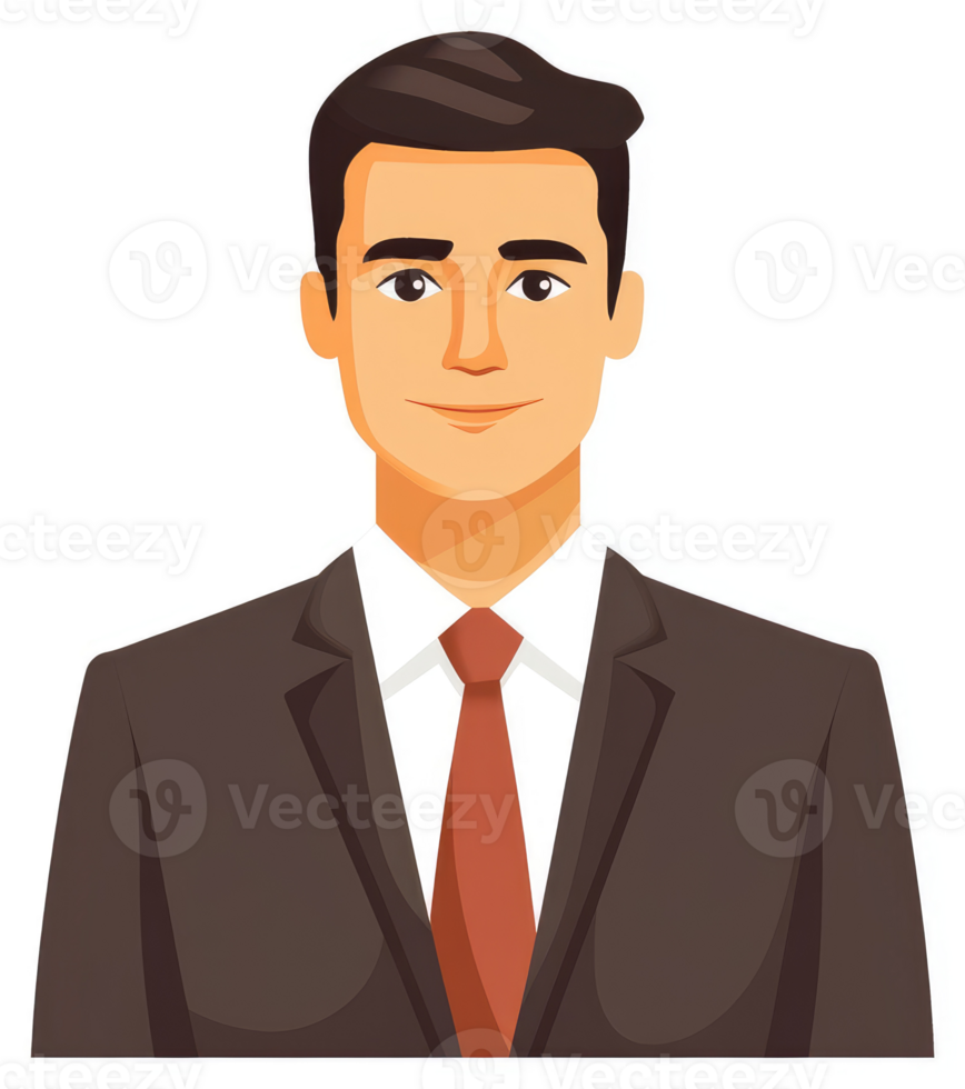 A cartoon illustration of a man wearing a business suit. png