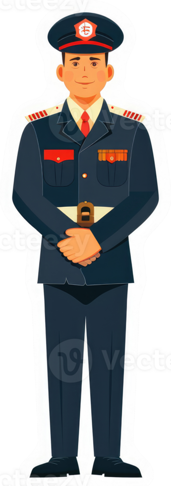 A uniformed guard in a formal military posture. png