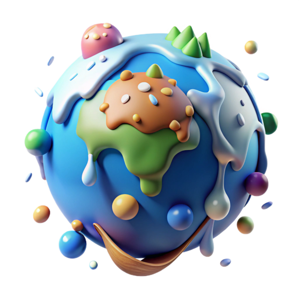 magnificent contemporary Global Warming Illustration with Melting Ice Caps Cutout original png