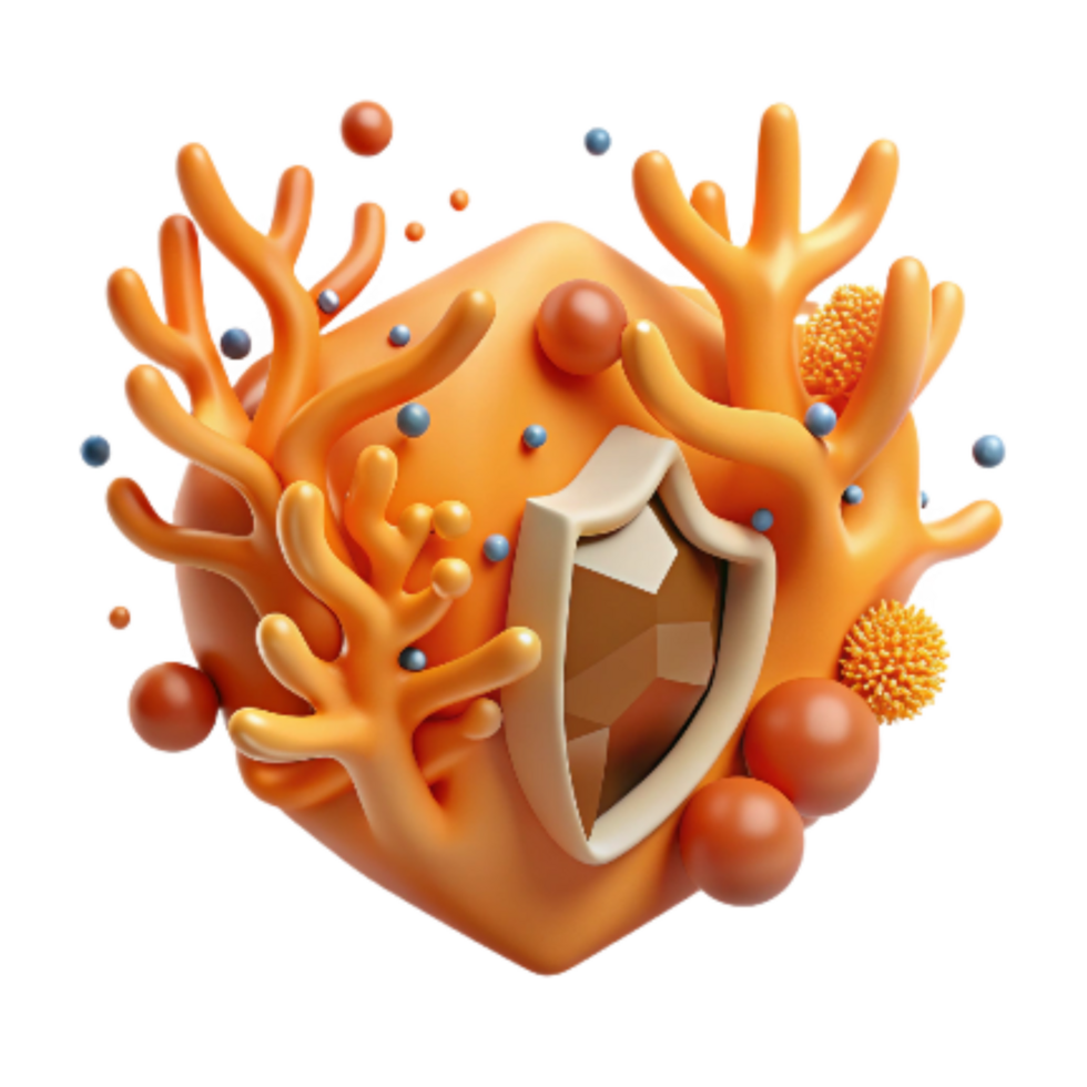 stunning vintage Coral Reef Protection Symbol Orange Cutout authentic png
