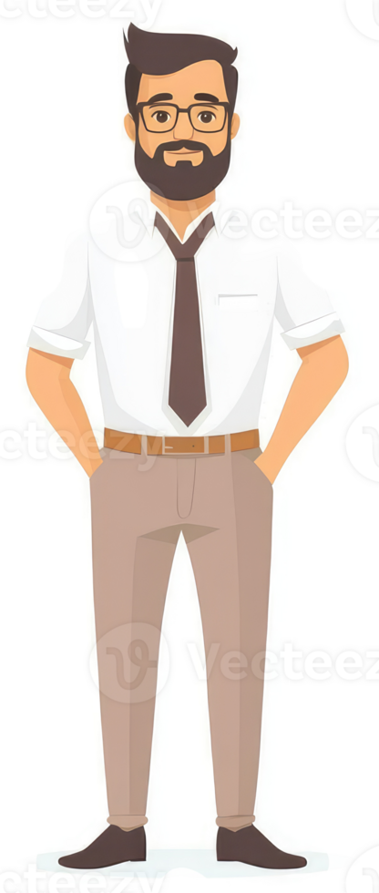 A cartoon illustration of a man in a business casual outfit. png