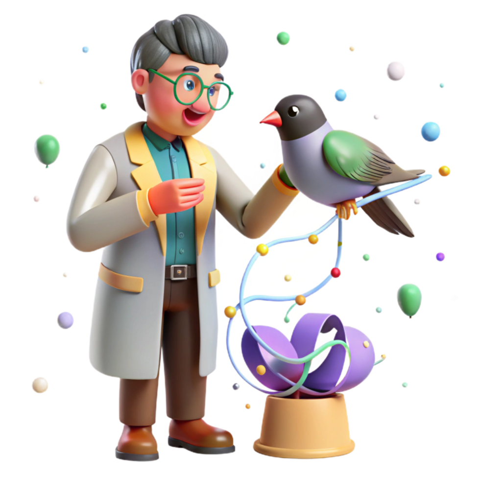 wonderful contemporary Citizen Scientist Banding a Bird Isolated professional png