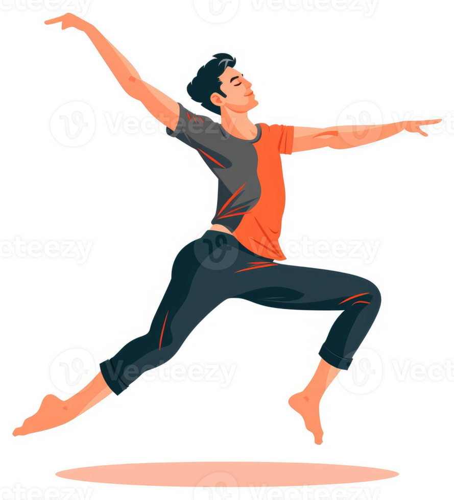 A male figure in mid-leap, showcasing a ballet-like pose. png